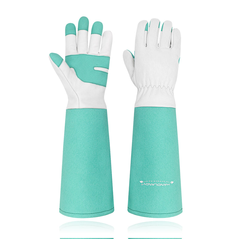 Handandy Damen Herren Gartenhandschuhe Leder Langarm Beschneiden 5160