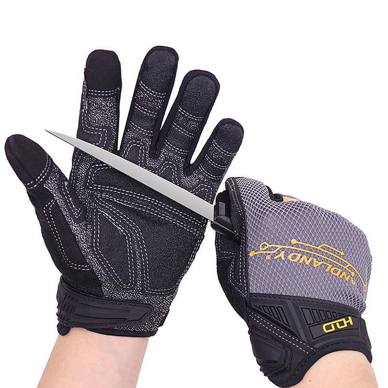 Handlandy Wholesale Mens work Mechanics Gloves Abrasion Resistant Safety 6077