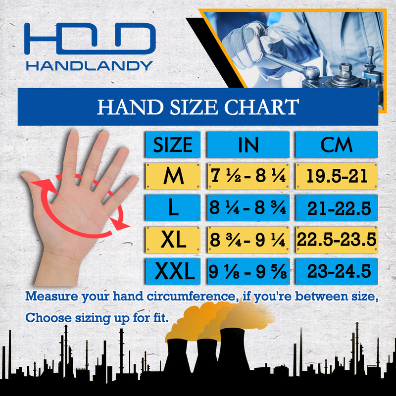 Handlandy Wholesale Mens Work Gloves Synthetic Leather Utility Light Duty 5972BLBK