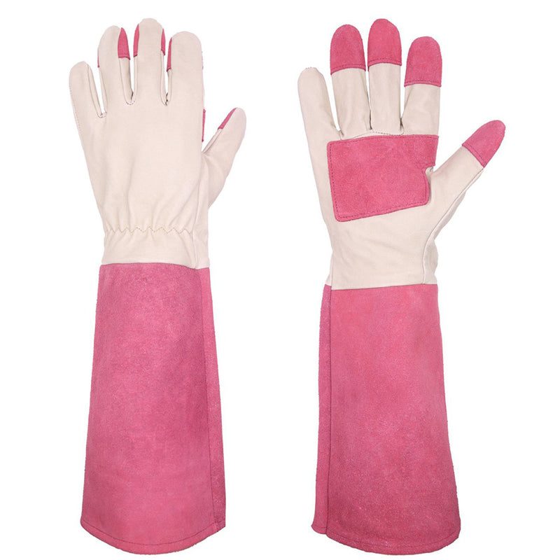 Handlandy gros femmes gants de jardinage en cuir de porc Long Gauntlet