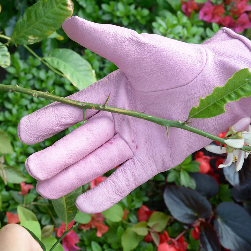Handlandy Women Gardening Gloves Pigskin Genuine Leather Palm 5124