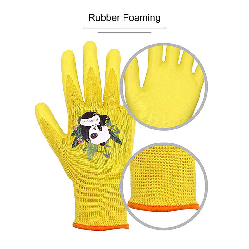 childrens gardening gloves age 3 Handlandy Children Gardening Gloves with Rubber Coated Palm 51404142 (