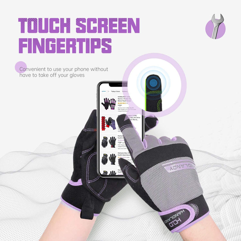 Handlandy Women Utility Work Gloves Touch Screen Neoprene Yard 6035VI