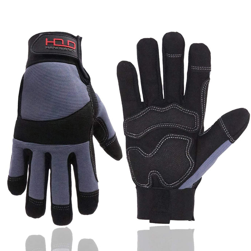 Handlandy Wholesale Men Work Glove Hi-vis Reflective Synthetic Leather Palm 5805 (36/72/120 Pairs)