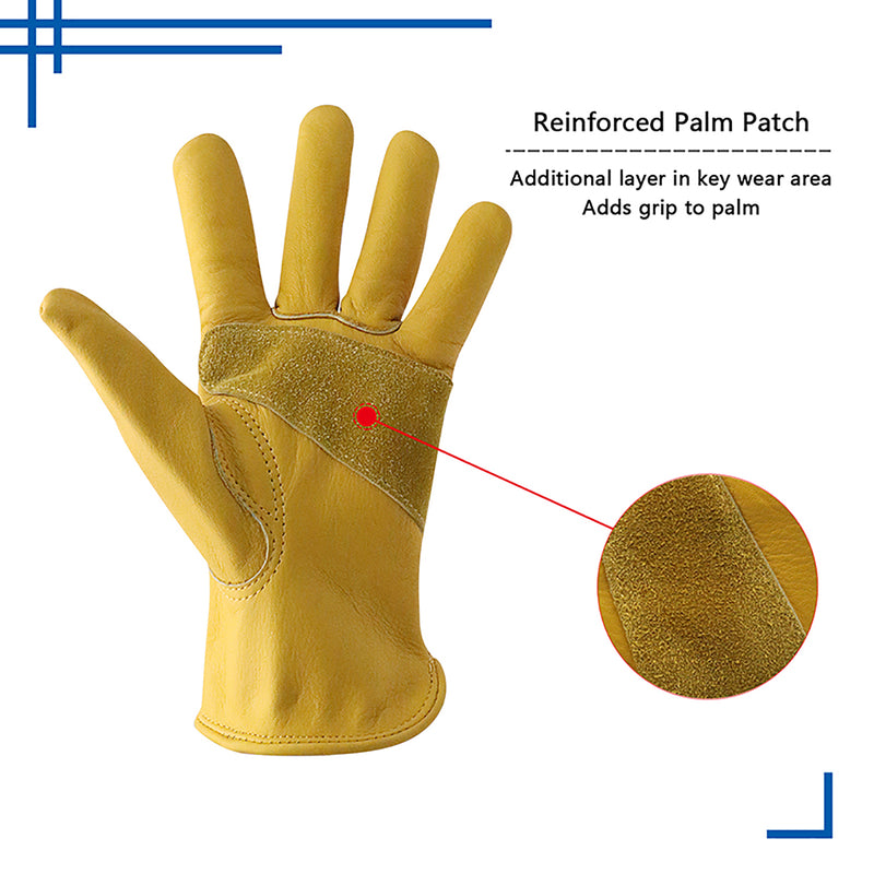 Handlandy Wholesale Men Work Gloves for Driver Genuine Grain Cowhide 1211