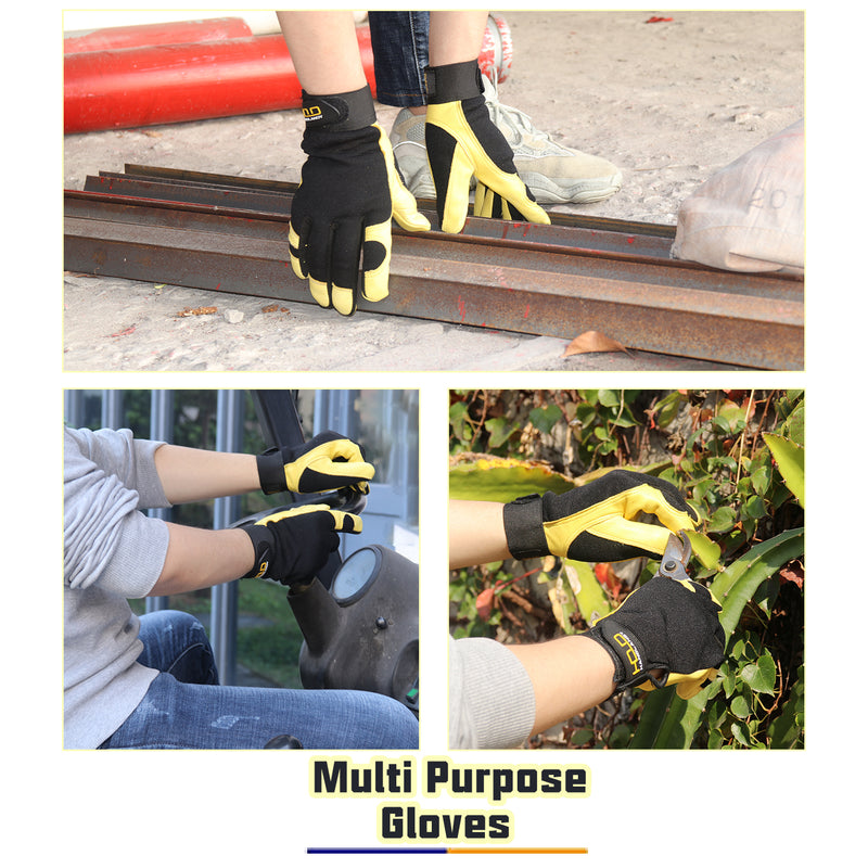 Handlandy gant de travail jardinage cuir de cerf hommes femmes 6141