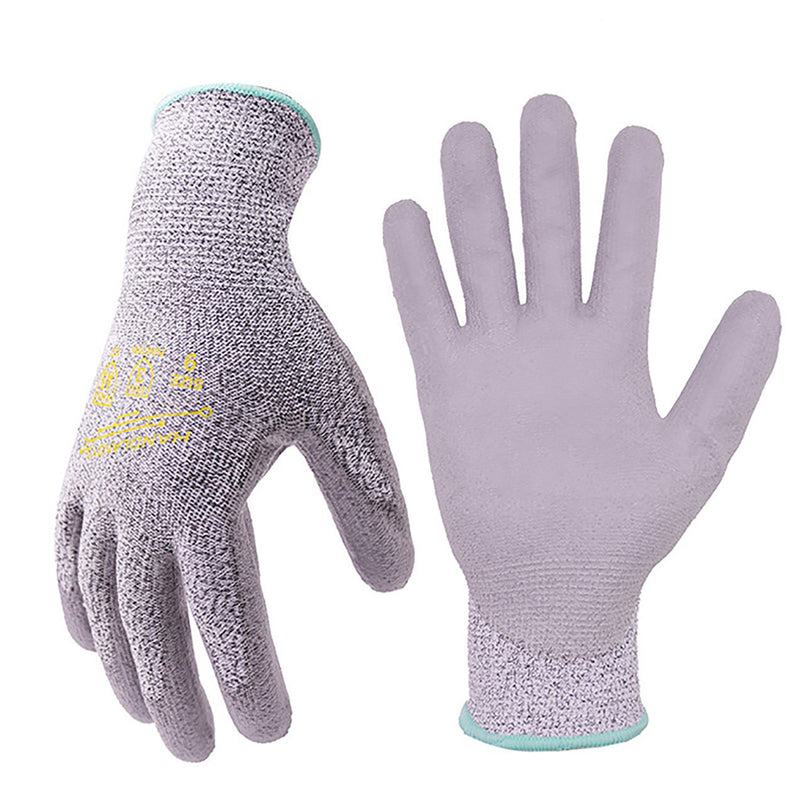 Cut Resistant Gloves, Utility Work Gloves for Men & Women, PU Coated Gardening Gloves Medium