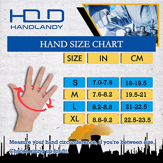 Handlandy Men Women Work Gloves Mechanic Touchscreen Thin Silicon 6134